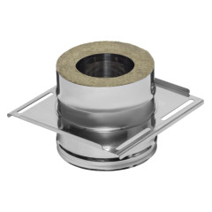 Дымоход площадка монтажная 0,5мм Ф130*200 нержавеющая сталь (Феррум)
