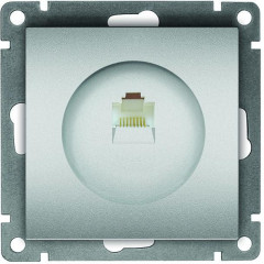 Розетка PC UNIVersal Афина, серебро A0051-S