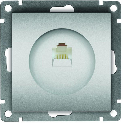 Розетка PC UNIVersal Афина, серебро A0051-S