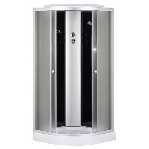 Душевая кабина EVA GOLD 100х100см низ. поддон, чёрное. заднее стекло, F101BS (3кор.)