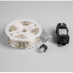 Гирлянда LUAZON LIGHTING Роса 200м серебристая нить, 2000 LED свечение теплое белое 36В (10547399)