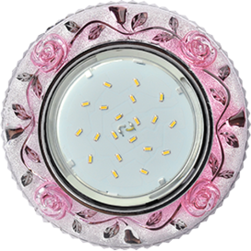 Свет. точ. ECOLA LD7071 GX53 Розы розовый/хром FP53CREFB(622619)(*1)