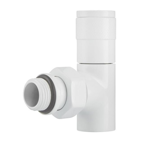 Набор дизайн-вентилей ROYAL THERMO Piano, угловой (белый) ф 1/2