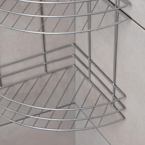 Полка для ванной комнаты угловая 2-х ярусная, 20х20х29 см, цвет хром