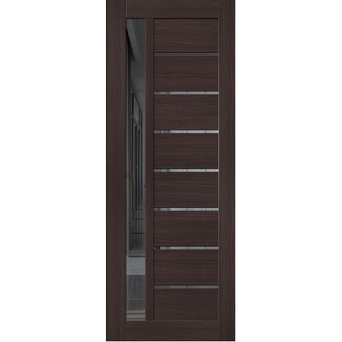 Дверное полотно Браво-27 ДО 60 Wenge Melinga, покрытие Эко Шпон (BRAVO) (Mirox Grey)(153-1296)