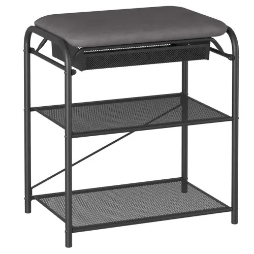 Полка для обуви Гранада 13В НБК 2 полки, 45х31х50см с сиденьем черный (272833)