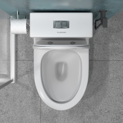 Унитаз-монолит EVA GOLD SM9609 сиденье ДП, МРАМОР безободковый, с гофрой и гибкой подводкой