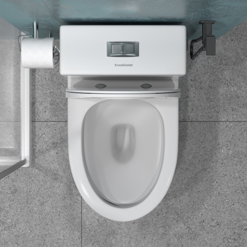 Унитаз-монолит EVA GOLD SM9609 сиденье ДП, МРАМОР безободковый, с гофрой и гибкой подводкой