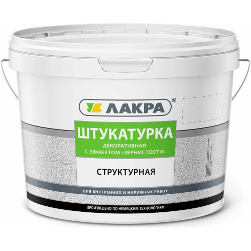 Штукатурка Лакра структурная декоративная с эффектом зернистости 3 мм белая 15 кг