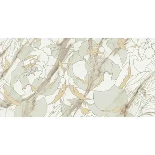 Плитка облицовочная 300*600*8,5 Тривия Декор 2 бежевый, глянец (TP3668H2)(в уп. 1,8 м2)