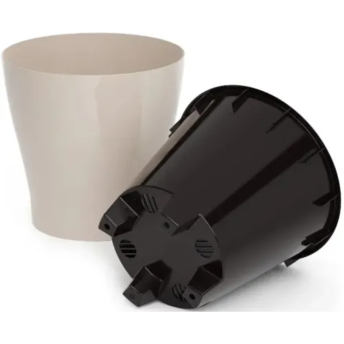 Горшок для цветов ЛЕЯ двойной бежевый 3,6л М7938 (231773)