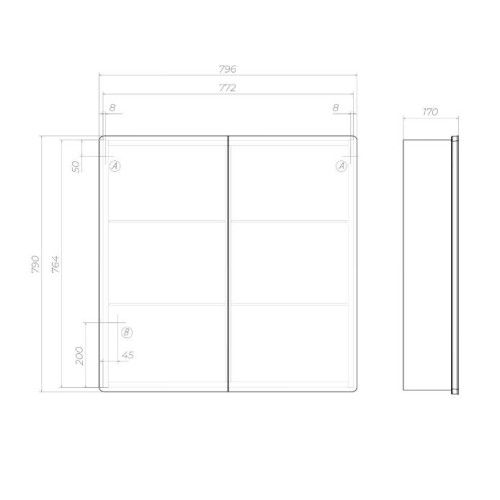 Шкаф с зеркалом VIGO 80 