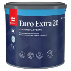 Краска в/д Тиккурила EURO EXTRA-20 Моющаяся для влажных помещений 2,7 л