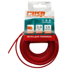 Леска для триммера USP (78025) 3,0мм, длина 15 м, профиль - звезда