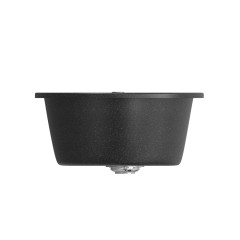 |Мойка композитная MIXLINE ML-GM12 чёрная, ф 480 мм, глубина 210 мм, сифон