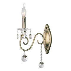 Светильник настенный EUROSVET 10104/1 античная бронза/прозрачный хрусталь Strotskis