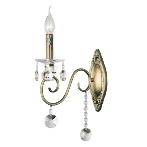 Светильник настенный EUROSVET 10104/1 античная бронза/прозрачный хрусталь Strotskis