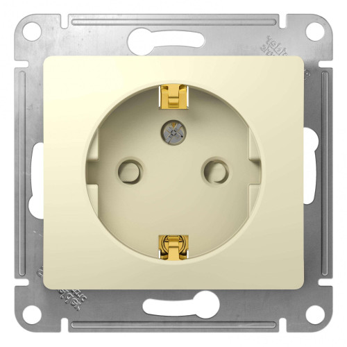 Розетка 2P+E GLOSSA бежевая шторки GSL000245 (458673)