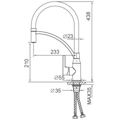 Смеситель для кухни FRAP F4552, хром
