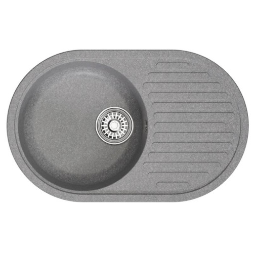 Мойка комп. MIXLINE ML-GM16 460х730x180мм, овальная, графит (342), сифон