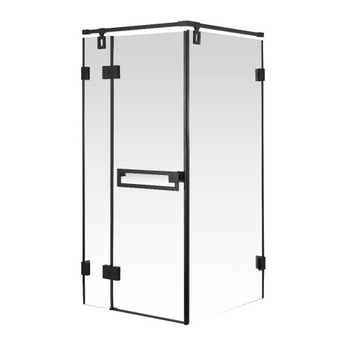 Душевое ограждение ДАНА 100х100х190см чёрный профиль (без поддона), прозрачное стекло 8мм 1029