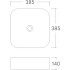 Умывальник накладной EVA GOLD A423CBLG квадратный, без перелива 38,5х38,5х14см
