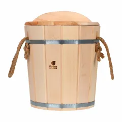 Ведро 10л С пластиковой вставкой, с крышкой, липа 