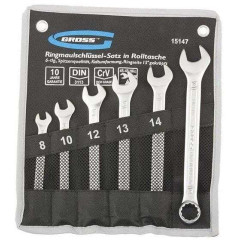 Набор ключей комб. GROSS (15147) 6шт, 8-17мм, CrV, холодный штамп, чехол
