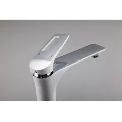 Смеситель для умывальника FRAP F1052-54 белый/хром, высокий