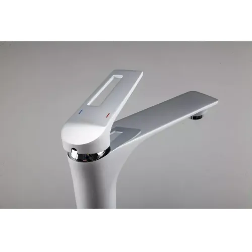 Смеситель для умывальника FRAP F1052-54 белый/хром, высокий