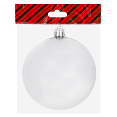 Шар новогодний СНОУ БУМ (372-489) 10см, пластик, 1шт, серебро