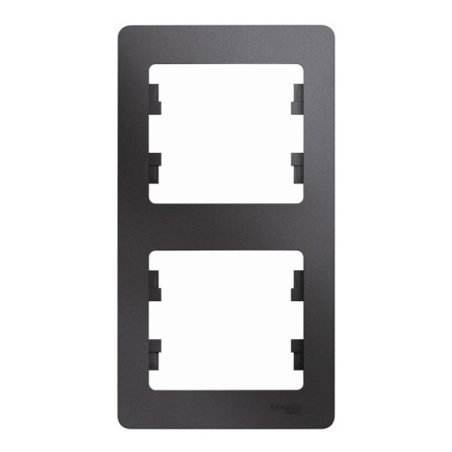 Рамка 2-пост.GLOSSA верт. графит SchE GSL001306