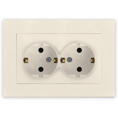 Розетка 2-ая 2P+E Universal Афина 16А в сборе сл.кость A0128-I