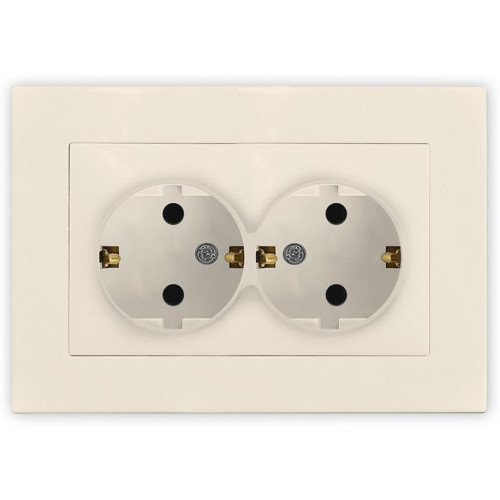 Розетка 2-ая 2P+E Universal Афина 16А в сборе сл.кость A0128-I