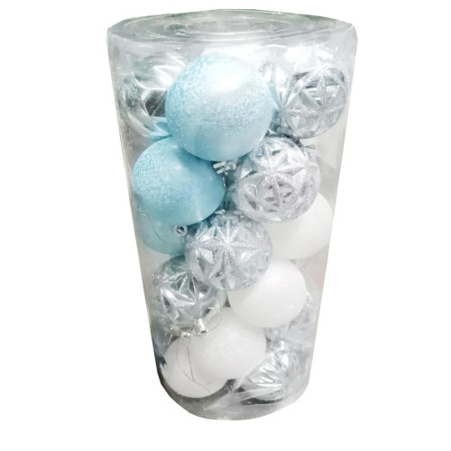 Шары новогодние набор 24шт 6см ассорти (2271)