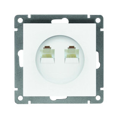 Розетка PC+PC UNIVersal Афина, белая A1086
