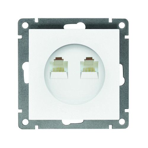 Розетка PC+PC UNIVersal Афина, белая A1086