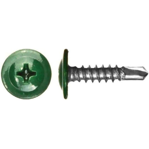 Саморез прессшайба сверло 4,2х25 (6005) зелен.