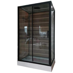 Душевая кабина ДАНА 120х80х215см низ. поддон, заднее стекло бежевое, полосы, 56