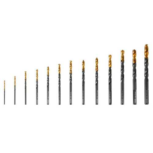 Набор сверл по металлу Denzel 1,5-6,5 мм HSS-Tin 13 шт (72318)