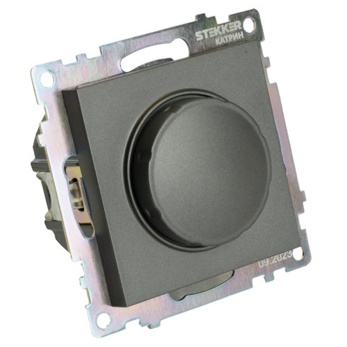 Светорегулятор поворотный 500W Катрин графит GLS10-7106-06