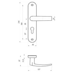 Ручки на планке Просам РФ-76-002/70096 (к ЗВ4-31/55) медь (11131)