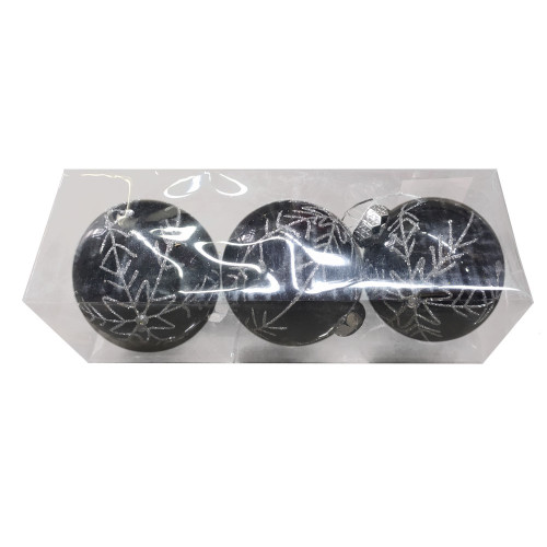 Шары новогодние набор 3шт 8см 