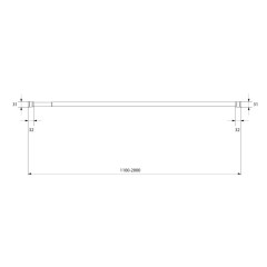 Карниз для ванной MILARDO чёрный, 1,1-2,0м 014А200М14 (546992)