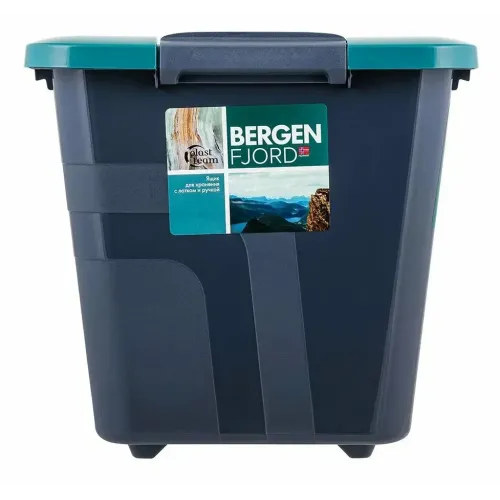 Ящик хозяйственный 18 л Plast team Bergen Fjord с крышкой, вулканический базальт (PT655511026)