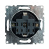 Розетка 2P+Е Катрин черный крышка,с защитной шторкой GLS16-7112-05