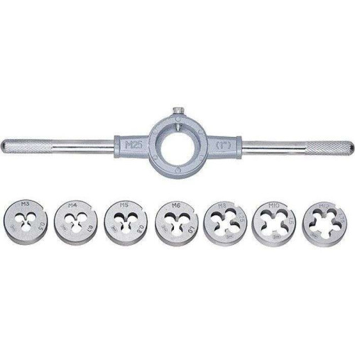 Набор плашек СИБРТЕХ M3 - M12 8шт (77309)
