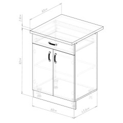 Стол рабочий EVA GOLD с 1 ящиком 60 дуб бунратти