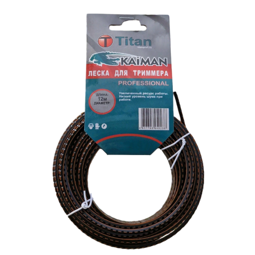 Леска для триммера TITAN (KAIMAN PROFESSIONAL) 2,70ммх12м, черн+оранж (936-027)