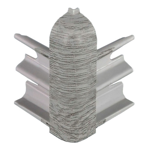 Угол наружный для вспененного плинтуса Классик Софт 80мм/Секвойя серая 435